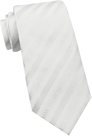 Luckyvestir Herren-Krawatte, Krawatten, Schlips Herren, 8 cm, gestreift, klassisch, kariert, Seide, Business-Krawatte, für Ehemann, Vatertag, Valentinstag, Geschenk, Silber, Grau, Weiß., Medium
