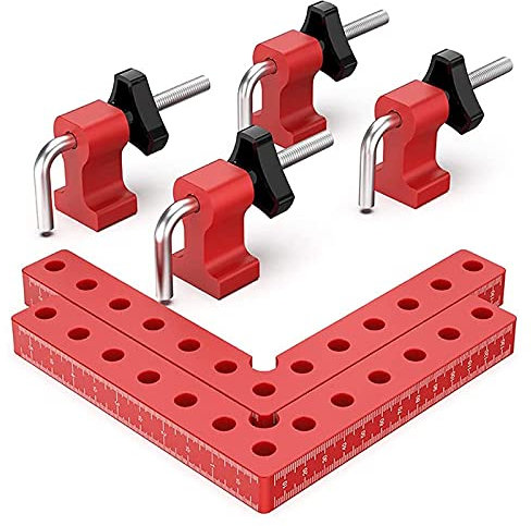 Jpdisdd Squadre di Posizionamento un 90 Gradi Morsetti Ad Angolo Retto, Morsetto Angolare un L nel Lega di Alluminio Strumento di Serraggio per Falegname per la Lavorazione del Legno