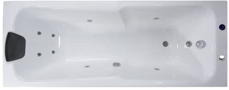 Basera® BASIC Indoor Whirlpool Badewanne Bali mit 8 Massagedüsen, LED-Ambiente