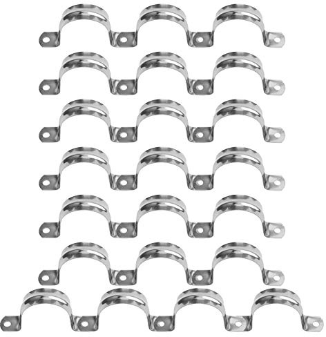 22Pcs Pipe Strap Clamp Holder M20mm Stainless Steel Brackets Saddle Clip