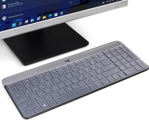 Funda para Teclado Inalámbrico Logitech MK470 Slim, K580, K585 Multi-Device - Cubierta Protectora Transparente para Accesorios de Teclado