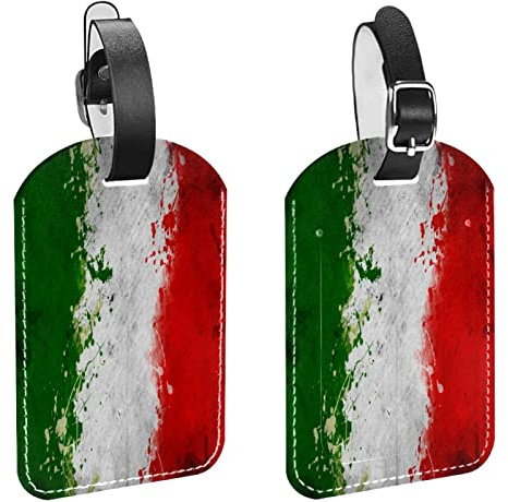 Gepäckanhänger,2er-Pack Etiketten,Kofferanhänger,vintage aquarell italien flagge,Gepäckanhänger Sichtschutz Reisetasche