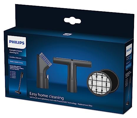 Philips Kit Filtro de Repuesto Aspiradora Series 7000 & 8000, Incluye Filtro de Espuma Lavable y Filtro de Entrada con Marco, Compatible con: XC7053, XC7055, XC7057, XC8055, XC8057 (XV1681/01)