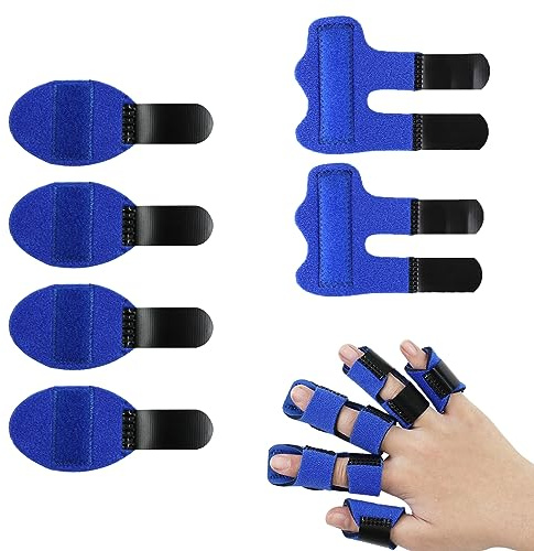 BSITSSS 6 Stück Fingerschiene, Fingerschutz Fingerschiene Kleiner Finger, Verstellbare Fingerschutz Bei Verletzung, Fingerbandage für Arthritis & Gebrochene Immobilisierung und Geschwollene Finger