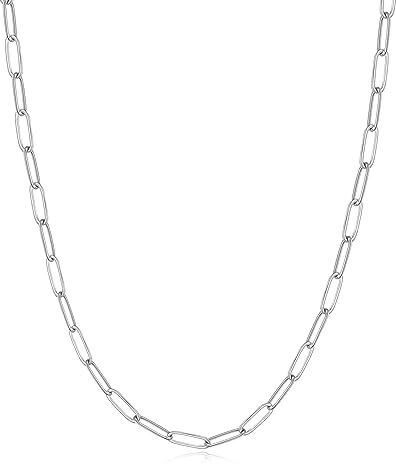 Philip Jones Silver Plated Small Link Paperclip Necklace