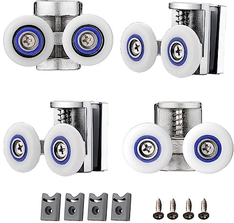Cokritsm 4pcs 26mm Roulette Porte De Douche Verre De 4-8mm | Dans Portes Coulissante Douche Pour Trou