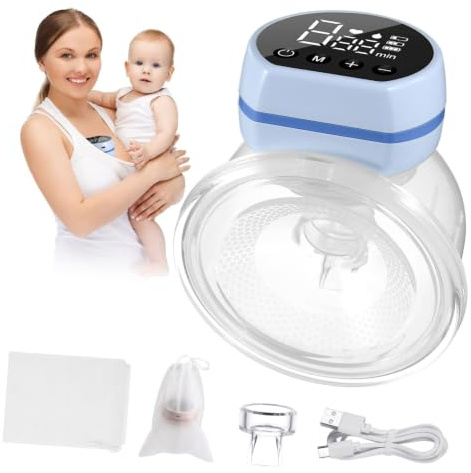 ibasenice Tiralatte Elettrico Indossabile Estrazione Silenziosa e Portatile Design Ergonomico Per Allattamento Facile Da Lavare Perdite Ricaricabile Tramite Usb