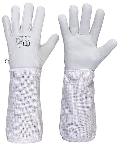 URBANSBEE Professionelle Imker-Handschuhe – Leder Imker-Schutzhandschuhe 1 Paar Anti-Bienen-Handschuhe für Damen und Herren Imker (11, 2003)