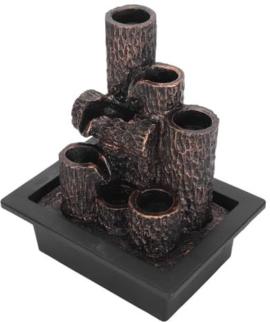 Fuente de Escritorio, Fuente de Agua de Cascada con Luz LED, Fuente de Mesa Interior de Relajación Zen Mini Cascada para Dormitorio de Oficina, Decoración del Hogar (normativa