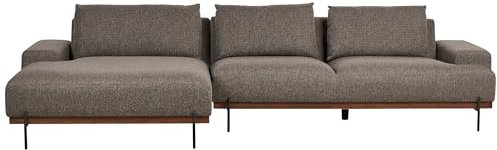 Beliani 3-Sitzer Ecksofa L-förmig braun mit Chaiselongue rechts mehrere Kissen Mariferd