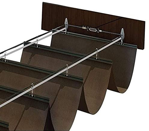 IBOWZ Tenda da Sole Avvolgibile Copertura ombreggiante Estensibile a Vela ombreggiante, Tessuto Anti-ultravioletto e Traspirante a Vela ondulata con Filo Scorrevole per pergola da Giardino
