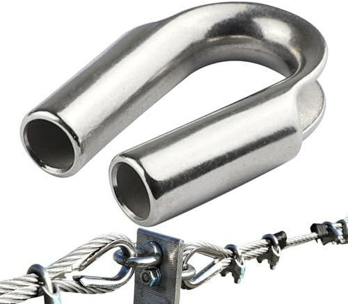 Drahtseilkauschen,Drahtseilkauschen - Kausche aus Edelstahl-Seilrohr,Seilkausche für Drahtseilkabel, Drahtseilkettenkausche. Schienenklemmen für Regalwerkzeuge