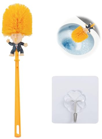 Cepillo para Inodoro T-Rump, Escobillas de baño T-Rump, Escobilla de Inodoro con Soporte, Cepillo de Limpieza de Divertido, Herramientas de Limpieza de baño, Regalo Divertido