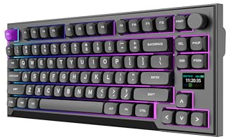PREYON Mecanique Clavier Gamer Gaming Keyboard TKL pour PC Bureau sans Fil Silencieux RGB Anti-Ghosting 2.4 Ghz Bluetooth USB 80% avec Pavé Numérique Compact Noir Switch Équilibré - Silent Claw