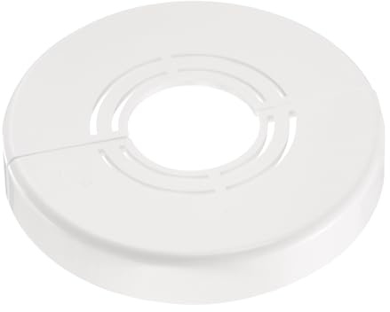 sourcing map Wand-Spaltflansch, 62 x 10 mm, schneidbar, ABS, runde Rosetten-Abdeckung, Schnalle, Duscharmflansch für 20/25/33 mm (0,8/1,0/1,3 Zoll) Wasserrohr-Wasserhahn-Dekoration (weiß), 1 Stück