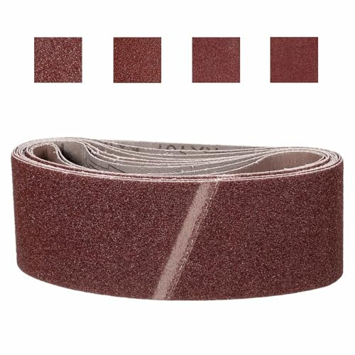 CoCud 16 Piezas Banda de Lijado de 100mm x 610mm 40/80/120/240 Grano