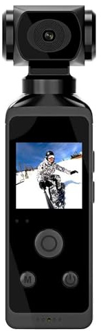 MZMZM Nouveau caméscope de Poche HD 4K 1080P avec écran LCD 1,3, Rotation à 270°, Wi-FI, caméra de Sport avec boîtier étanche et détecteur de Mouvement(with 128G Card)