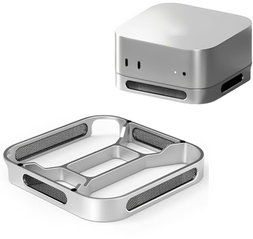 BeisDirect Desktop Stand for Mac Mini M4 /M4 Pro 2024 Heat Dissipation Bracket Dustproof Base Aluminum Alloy Mount Dock Cooling Holder Laptop Mount Stand Accessories
