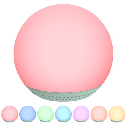 HOMGEN Macchina per il rumore bianco 2 in 1 per bambini, macchina del suono del sonno ricaricabile, luce notturna a LED per bambini, lampada da tavolo ricaricabile di tipo C con luce dimmerabile, luce
