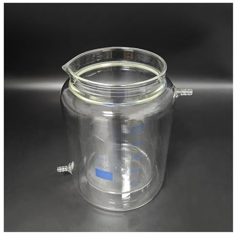 WKEWANG Double-Deck Beaker with Spout and Tick Marks - 50-20000mL Capacity for Photocatalytic Reactions and Cold Trapping(100mL)