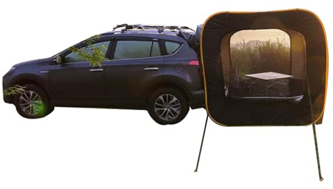 GIIYOEW Pop Up Bil Bakre Tält pop up tält 4 man Utomhus förlängning SUV baklucka tält, bil monterat tält, bagageutrymme, bil baklucka tält,1