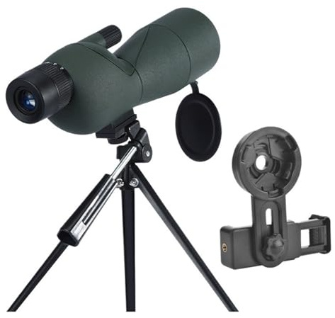 Tubkikare 25-75x60 Zoom Spottingscope ED-lins Kraftfullt Monokulärt Bak4 Prismateleskop For Utomhuscamping Fågelskådning Fotografering Kraftfullt Okular Och FöRstoringsglas(Green)