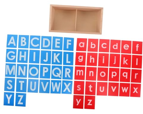 BESPORTBLE Montessori Teaching Aids Sandpaper Montessori Alphabet Board Wood