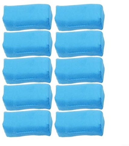 WIIYENA 10 esponjas aplicadoras para detalles de coche para revestimientos de cerámica, microfibra de gamuza suave, absorción mínima, 8 x 4 x 4 cm, azul/gris
