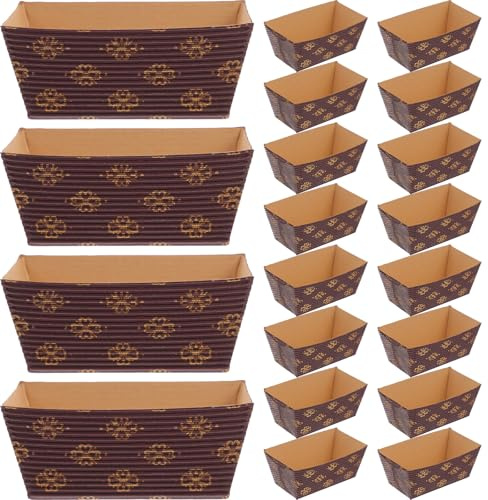 Happyyami Teglie di Carta Rettangolari per Pane e Plumcake, Set da 50 Pezzi, Stampi per Forno Antiolio per Cottura Professionale in Cucina e Feste