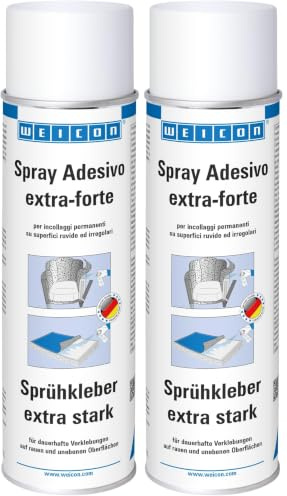 WEICON Colla Spray extraforte 500 ml di adesivo universale per un forte legame (Confezione da 2)