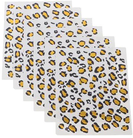 OSOLADY 6 Hojas de Película de Transferencia Termica Estampado de Leopardo Dorado, Pegatinas Decorativas Fáciles de Aplicar para Disfraces de Club y Halloween