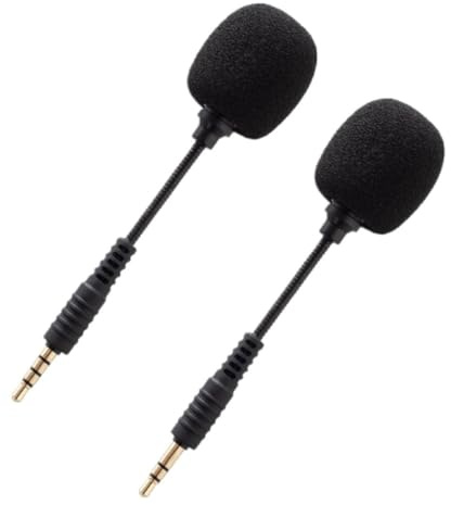 SUPVOX Microfono a Condensatore Flessibile Nero, 2 Pezzi per Tablet | Portatile per Streaming Indoor, Corpo in Plastica Spugna e Rame, Set Compatto