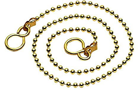 Merriway BH04136 Wanne Kugeltypkette mit S-Haken Messing 450 mm, Weiß