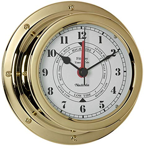 Nauticalia Horloge de marée Fitzroy en Laiton Chromé 15 cm
