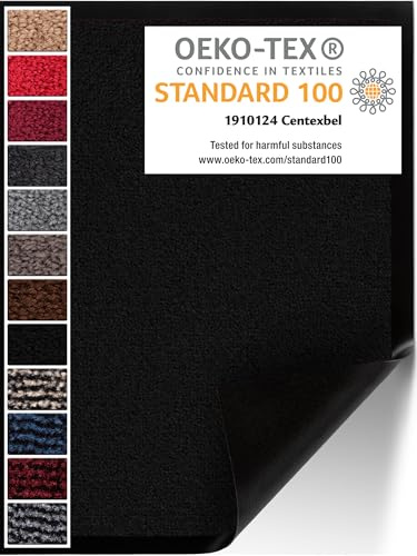 Carpet Diem Fußmatte Schwarz, 60x90 cm, rutschfeste Schmutzfangmatte | Fußmatte Eingangsbereich, Innen & außen, rutschfeste Türmatte, Schmutzfang Teppich für Haustür, Fußabtreter Qualität aus EU