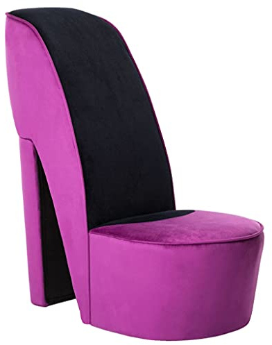 vidaXL Schuhsessel High Heel Design Sessel Stuhl Polstersessel Wohnzimmersessel Loungesessel Relaxsessel Hocker Sitzhocker Lila Samt
