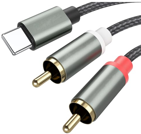 Froggen Câble RCA Jack Audio Stéréo Lightening Mâle a 2RCA Mâle Compatible avec Amplificateur Autoradio Chaîne HiFi Smartphone Barre de Son Home Cinéma TV