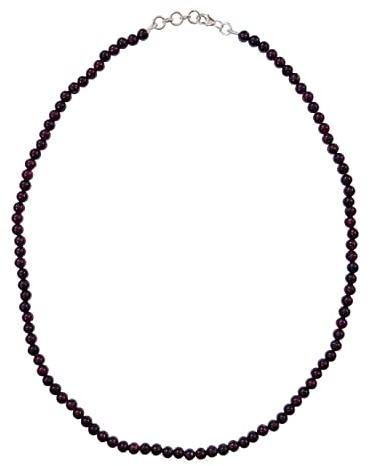 925 Sterling Silver Strand Halsband för Kvinnor, Äkta Granat Ädelsten Beaded Halsband, Mode Designer Handgjorda Smycken