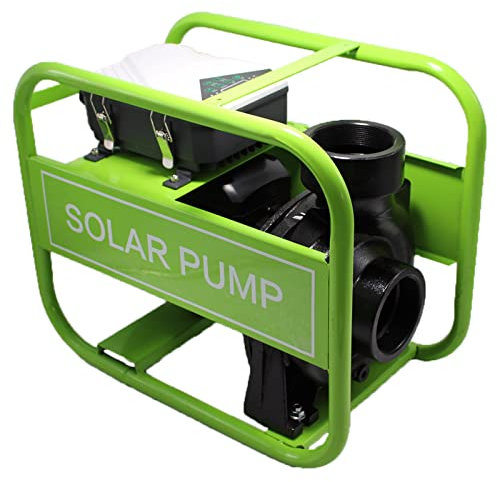 Solare Motopompa Pompa d'Acqua Autoadescante Pompa per Irrigazione da Giardino Piscina Max. Prevalenza 24 M,Green,2inch