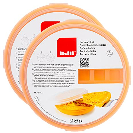 PracticDomus Lote de 2 Porta Alimentos en Plástico PP05, Libres de BPA (2x 26 cm)