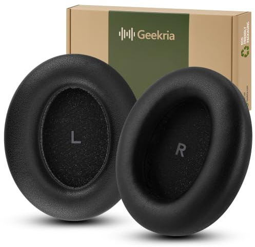 Geekria QuickFit Ohrpolster für Sennheiser Momentum 4 Wireless, HDB 630 | Memory-Schaum und Protein-Leder, Snap-On-Installation, geräuschisolierende Dichtung, inklusive 1 Paar