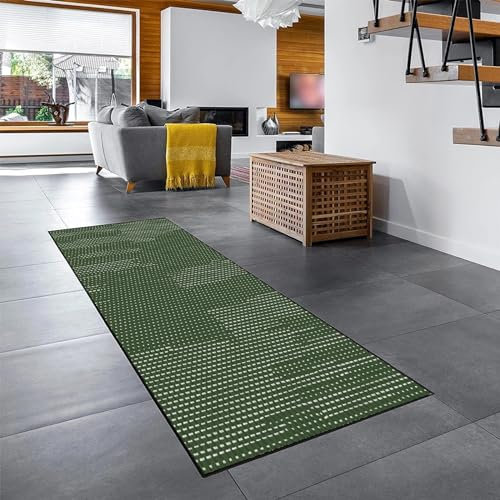 YANHONG Handwebteppich Läufer Teppich 60 x 300 cm Hochwertiges Qualitätsprodukt Teppiche - Läufer Flur Teppich mit Anti-Rutsch Unterseite für Drinnen und Draußen, Grün