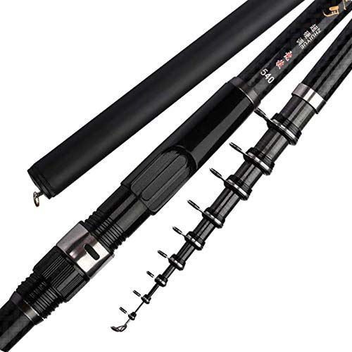 KURTIK Angelrute,Teleskop Angelrute Carbon Rock Angelrute 3.6m 4,5m 5,4 m 6,3 m 7,2m Rod Teleskope Meer Angelrute Teleskop-Spinnrute Ultralight Hard (Size : 7.2 m)