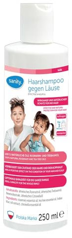 SANITY Shampoo per capelli contro i pidocchi, protezione efficace e naturale per i capelli • 100% naturale