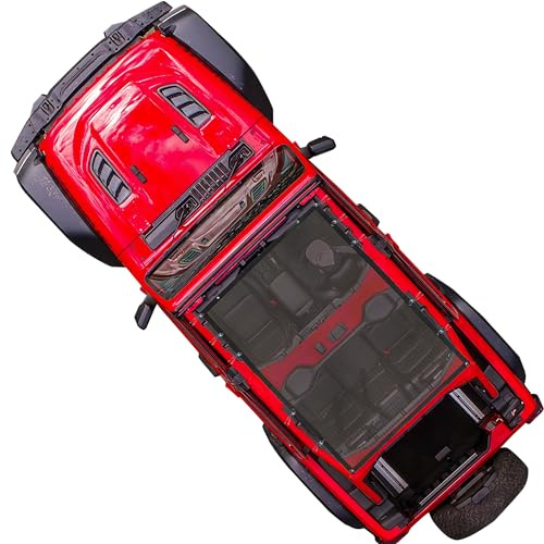 sukemichi Sunshade Bikini Top for 2018-2023 Jeep Wrangler JL Sahara Rubicon 4 Door, Durable Polyester Mesh Top Sun Shade Bimini Top (Balck, 4 Door)