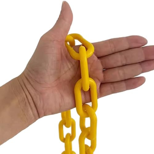 Absperrkette absperrkordel Kunststoffkette Gelb, Wetterfeste Sichtschutzbarriere Für Zaun Und Tor, Leichte Versorgungsketten Zur Kontrolle Von Menschenmengen, Warteschlangen Und Parkplätzen (Color :