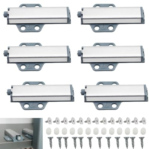 6 Stück Drucktüröffner Magnet, Push to Open Türöffner, Drucköffner, Türdämpfer, Drucktüröffner Push to Open, Drucktüröffner Schublade für IKEA BESTA Schrank, Ikea pax Push to Open Türen Tip On