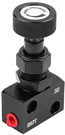 Klanata Universal Motorsport Brake Proportioning Valve, Aluminum Pressure Regulator with Adjustable Prop Bias for Racing (150PSI to 1200PSI) (Black)