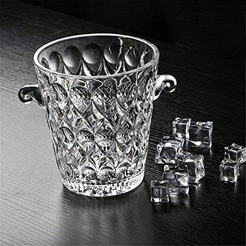 WUYUNTIAN Ice Bucket,Ice Bucket with Lid and Ice Tongs,Wine Set Crystal Glass Ice Bucket Creative Carving Champagne Bar Ktv