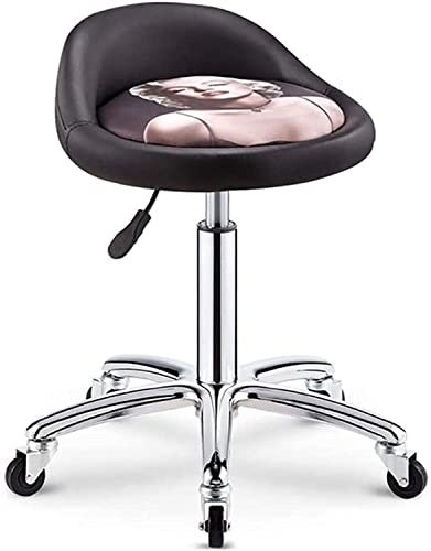 QZQJUILU Rollhocker, höhenverstellbar, Hocker für Büro, Tattoo, Küche, Massage, Arbeit, Rollhocker für Salon, hydraulischer Rollhocker, Drehhocker